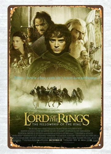vintage reproduction garage THE LORD OF THE RINGS movie poster metal tin sign