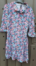 BNWT Ladies X GHOST Floral Frill Collar Knee Length Tea Dress Size UK 14