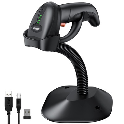 Symcode Wireless Handheld Barcode Scanner Versatile 2-in-1 2.4Ghz Wireless+US...