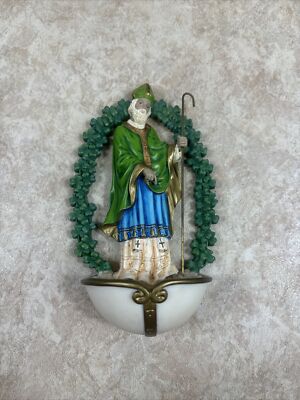 Saint Patrick Holy Water Font Malco Resin 6 1/4 