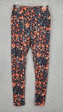 NEW LuLaRoe Kids Leggings Dark Blue/Salmon Floral Pattern Size One Size