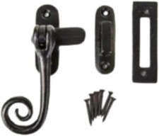 Black Antique Monkey Tail Window Fastener Curly End Casement Fastener Vintage M