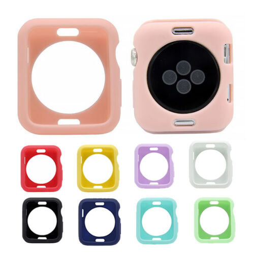Watch Bumper Cover Case For Apple Watch 8 7 6 5 4 3 2 Silicone Protector - Afbeelding 1 van 19