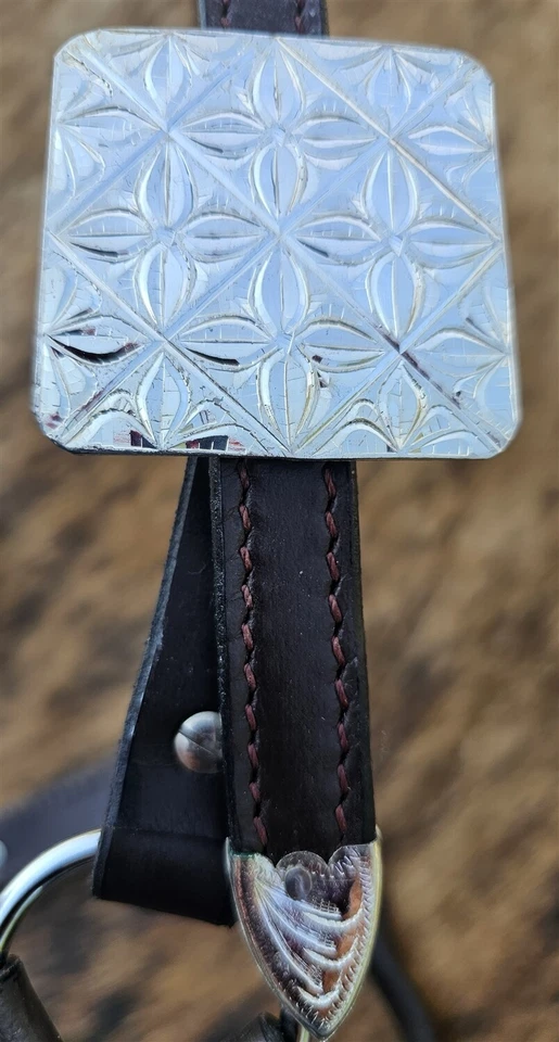 Halter Horse Silver Show - Grabado floral - Tamaño caballo - Plomo a juego Foto 2 de 4