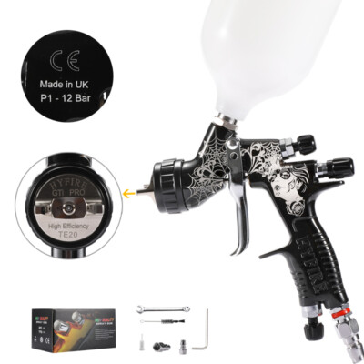 Replacement DeVILBISS 1.3mm tip TT Spray Gun with Cups for All Auto Paint Top