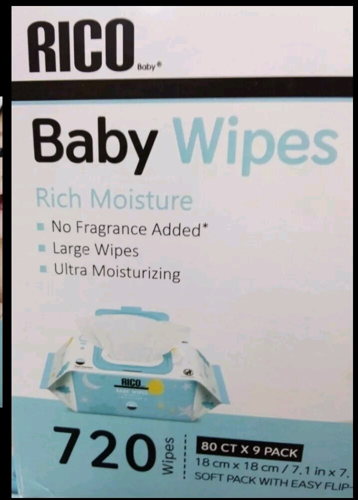 RICO Baby Wipes Unscented Baby wipes 720 wipes Adult Body wipes