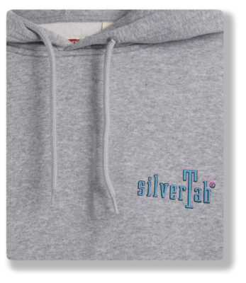 Levi's Silver Tab Hoodie Men's M Medium Gray Pullover Graphic