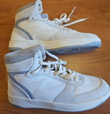 John Elliott Court High Frost/Lt Grey Suede+Mesh Sneakers Men's Size 44/11