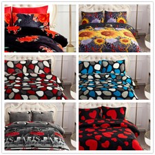 3 Piece Sherpa Borrego Comforter Set Plush Blanket With 2 Pillow Sham Queen King