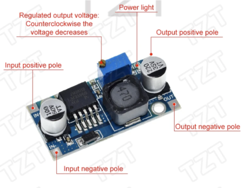 Adjustable Step-down Module LM2596S Voltage Regulator 24V 12V 5V 3V(DC stepdown) - Afbeelding 1 van 4