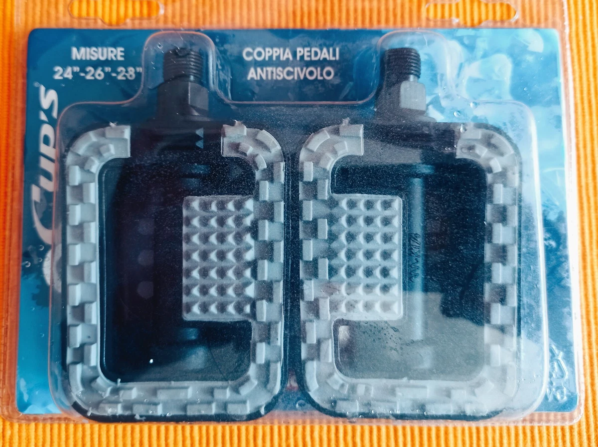 SUPAWAY 1 Paio di Pedali per Bici 9/16 Asse in Alluminio, Pedali a Piattaforma Antiscivolo per MTB, BMX, Bici da Corsa, con Indicazione Sinistra/Destra (Nero