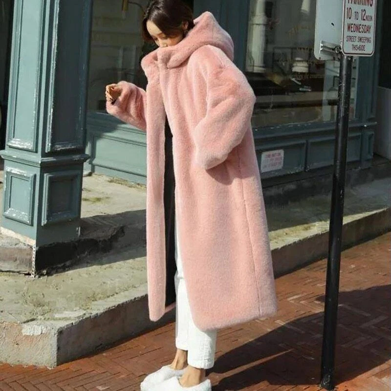 Plus size teddy store faux fur coat