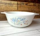 Pyrex Blue Iris 8"X6.5" Wide, 2.5" Tall Bowl England No Lid 2-5-C