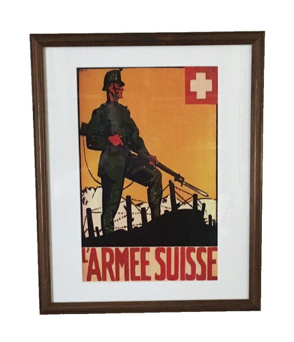Georges Darel (1892-1943): “L'Armee Suisse” Recruitment Poster WW1 SEE/READ ALL-