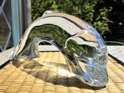HOYA OF JAPAN Crystal glass NEIL COHEN Dolphin Figure, signed Rare