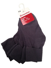 BNWT Little Boys Girls Pack of 3 Target Turnover Top Grey School Socks Sz 5 - 8