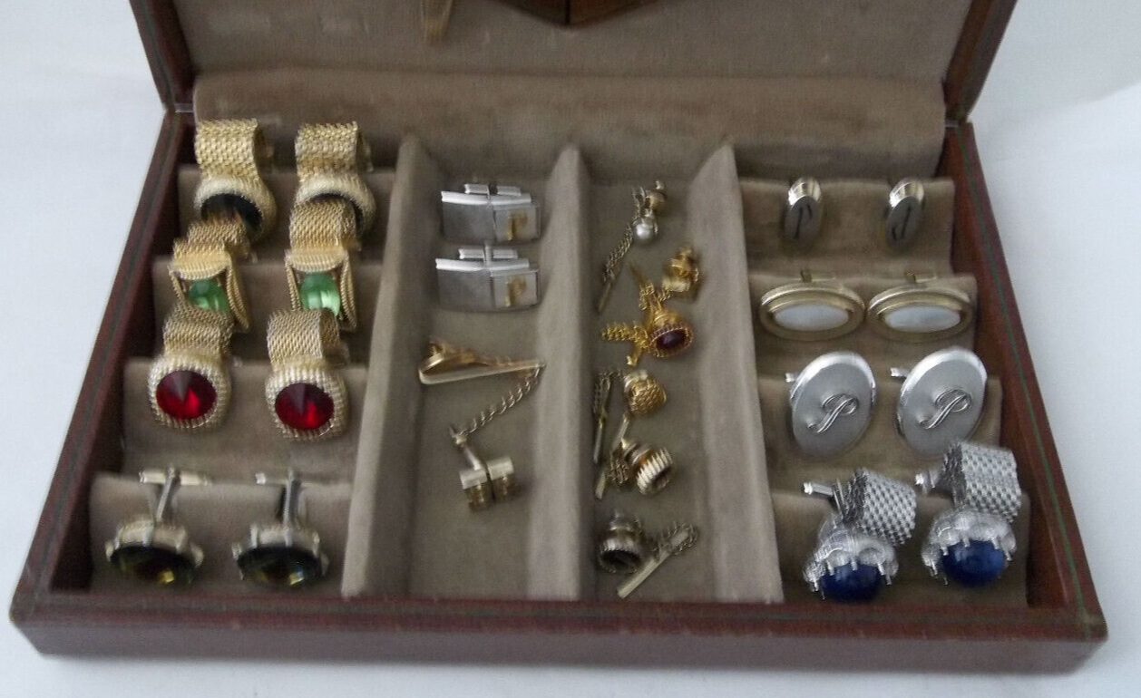 Vintage Cuff Links Set, Lot With Case, 9 sets, 8 Tie Pins eBay