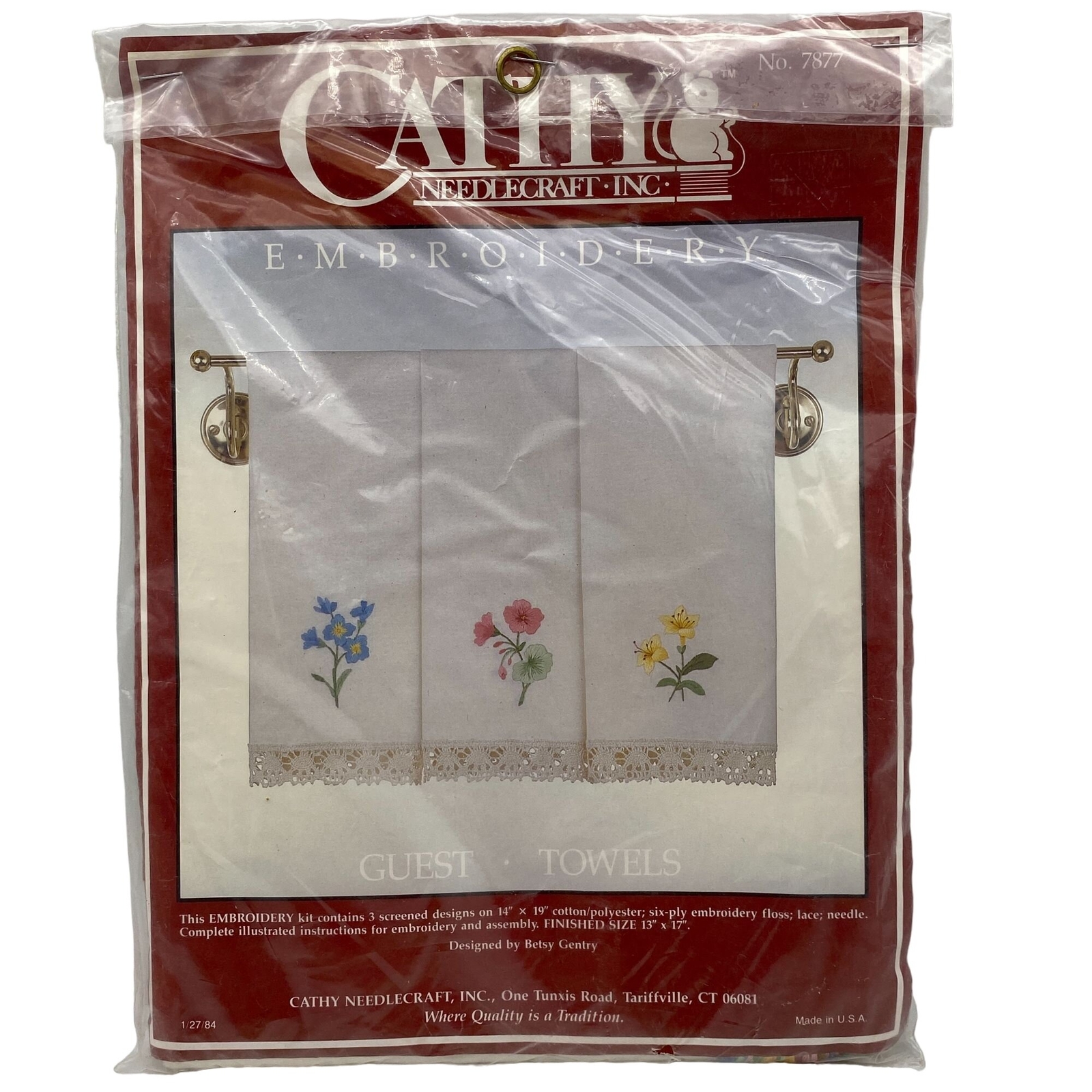 Cathy Needlecraft Guest Towels floral embroidery kit flowers no 7877 eBay