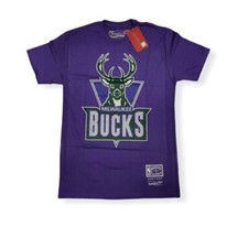 Mitchell  Ness Milwaukee Bucks Team Basic 2 Hardwood Classics Purple Tee Shirt