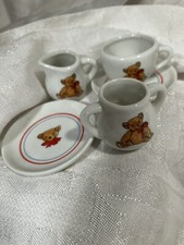 Vintage Shackman 1989 Teddy Bear Miniature Tea Set Pieces