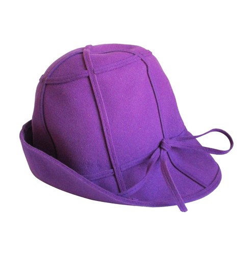 Micheal Howard Hat Womens Maroon Purple Georgie Stripe Bow 100% Wool Vintage Micheal Howard Hat Womens Maroon Purple Georgie Stripe Bow  main image 3