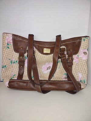 Concept Leather Floral Pattern Shoulder Bag/Purse