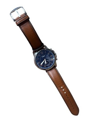 Fossil FTW1122 Q Grant Hybrid Smartwatch 44mm Leather Band Quartz Used