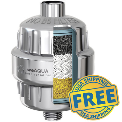 weAQUA Heavy Duty NO BS Shower Filter   99% Removal for Hard Water, Chlorine
