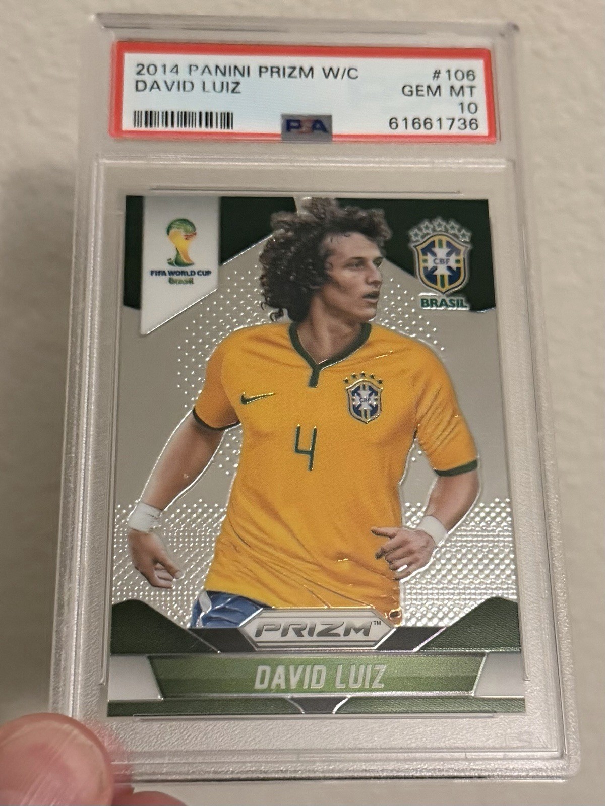 2014 Panini Prizm World Cup - David Luiz #106 PSA 10