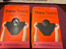 2-Pack THINX Teens Period Bikini Underwear Medium/11-12 Black 12 Hr