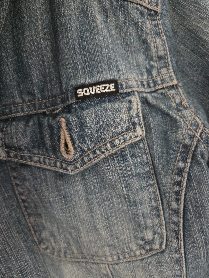 Womens Vtg Y2k Squeeze Jeans Faux Fur Lined Jean Denim Jacket Sz Xl - Image 3 of 4