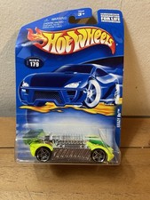Hot Wheels 2001 Krazy 8s #179 Neon Yellow Green Chrome Sealed
