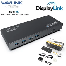 USB C Hub Laptop Docking Station Dual HDMI Dual DP Dock Multiple Display 6 USB A