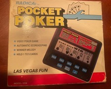 Vtg Radica Pocket Poker Complete With Box  Directions Works 