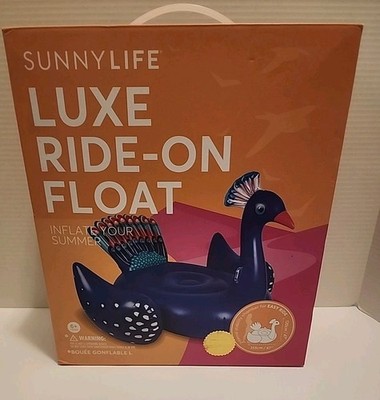 Sunnylife LUXE Ride-On Float Peacock POOL BACKYARD BEACH New