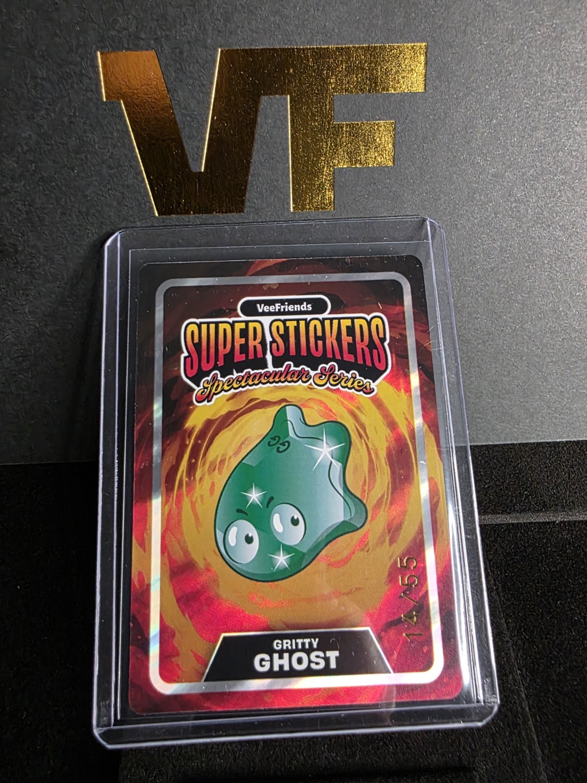 Gritty Ghost /55 VeeFriends Super Stickers Spectacular Series Foil Emerald Lava