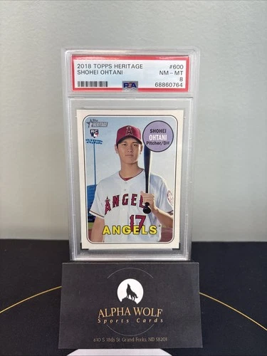 2018 Topps Heritage #600 Shohei Ohtani Rookie PSA 8 NM-MT