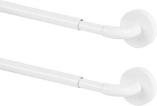 2 Pack Magnetic Curtain Rod Adjustable 18-30 Inch for Metal Doors White