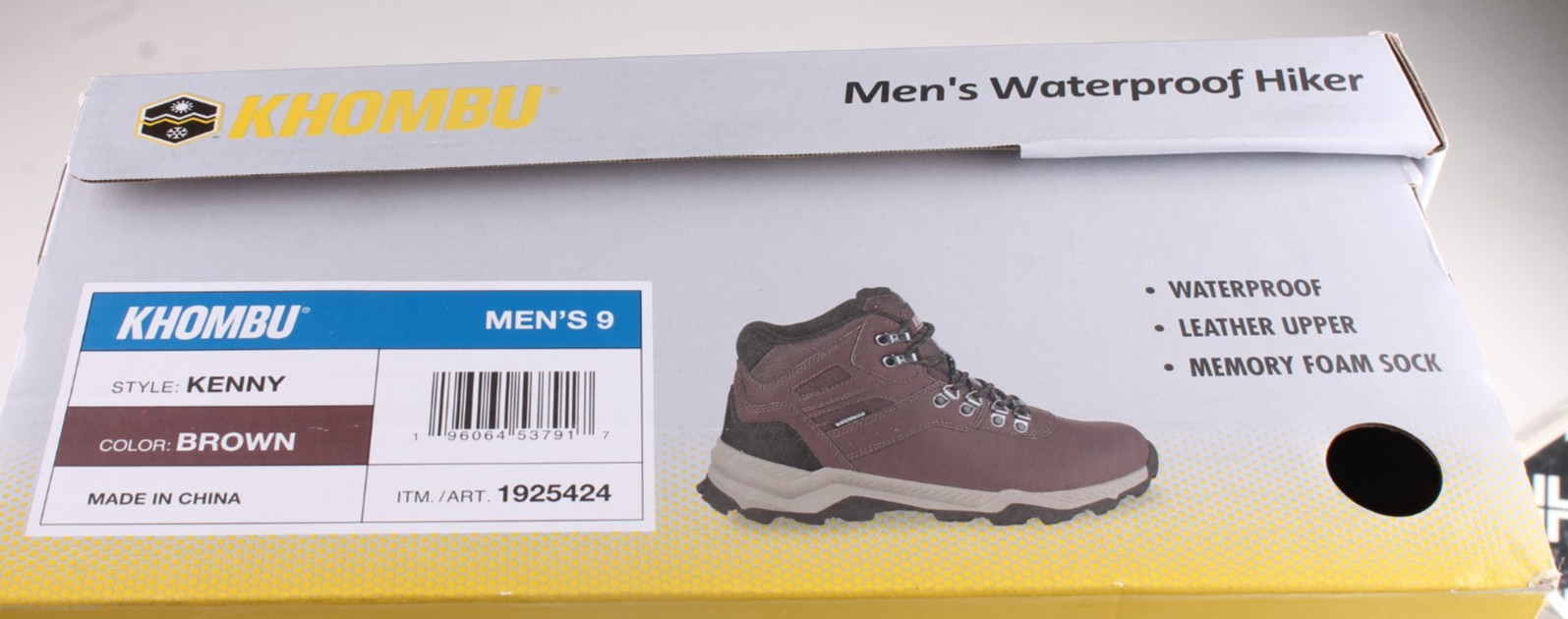 Khombu Kenny Waterproof Hiking Boots Men's Size 9 Brown Leather Memory Foam NIB image 7
