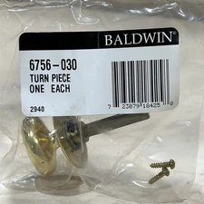 Baldwin Hardware 6756-030 MORTISE Lock Turn Piece Polished Brass Finish NOS