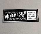 VINTAGE 12” WINCHESTER RIFFLES GUNS PORCELAIN SIGN CAR GAS TRUCK MOTORCYCLE
