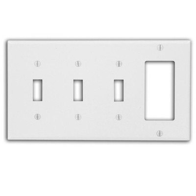 Leviton 80301-A 1-Gang Decora Wallplate Screwless, Almond, 20-Pack