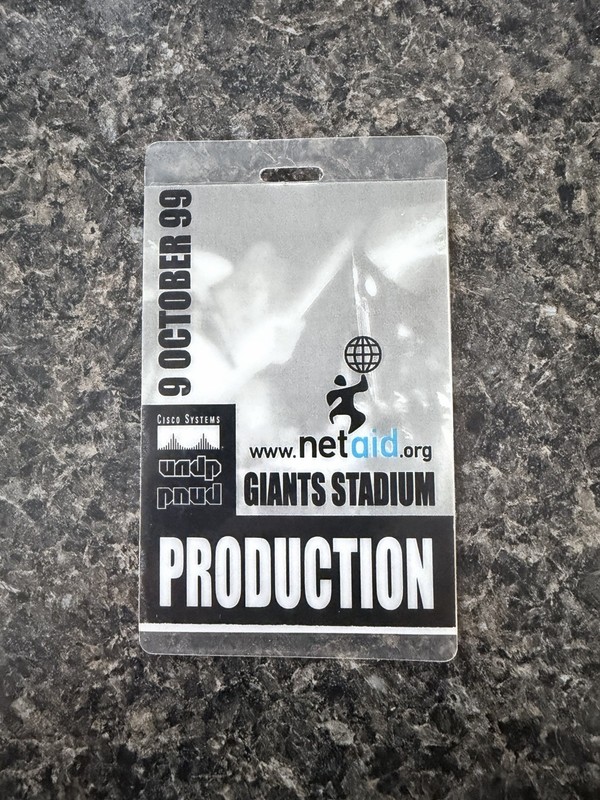 NetAid Giants Stadium Original Production Crew Pass Oct 9 1999