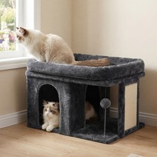 Cat Tree, 14 inch Cat Tower with Large Perch Bed and Cat Condo for Indoor Cat...