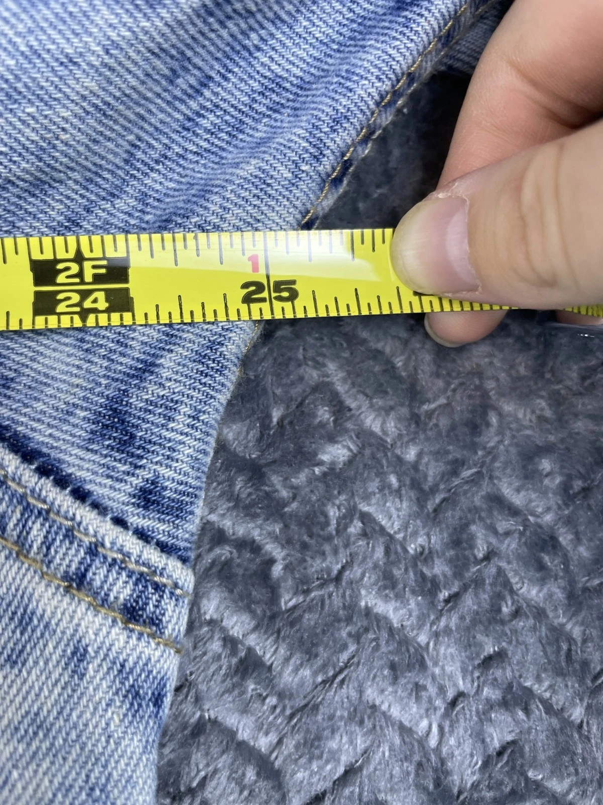 Fashion Nova Superb Jacket Mens Large Blue Denim Cotton Distressed Button Front image 2