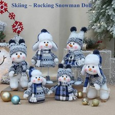 Weihnachtsdeko Schneemann Figur Plüsch Skifigur Kinderzimmer Dekoration