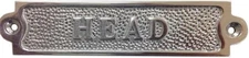 New Metal Brushed Nickel Small 5.5" Head Loo Bathroom Sign Plaque Nautical