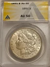 1891 P Morgan Silver Dollar ANACS AU50 Better Date Morgan