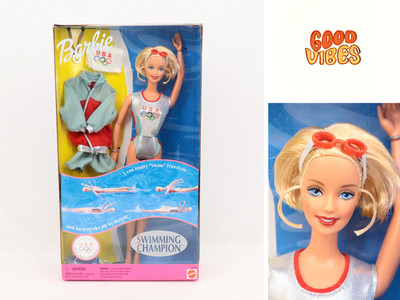 1999 Barbie Swimming Champion USA Olympics Mattel NRFB 24590