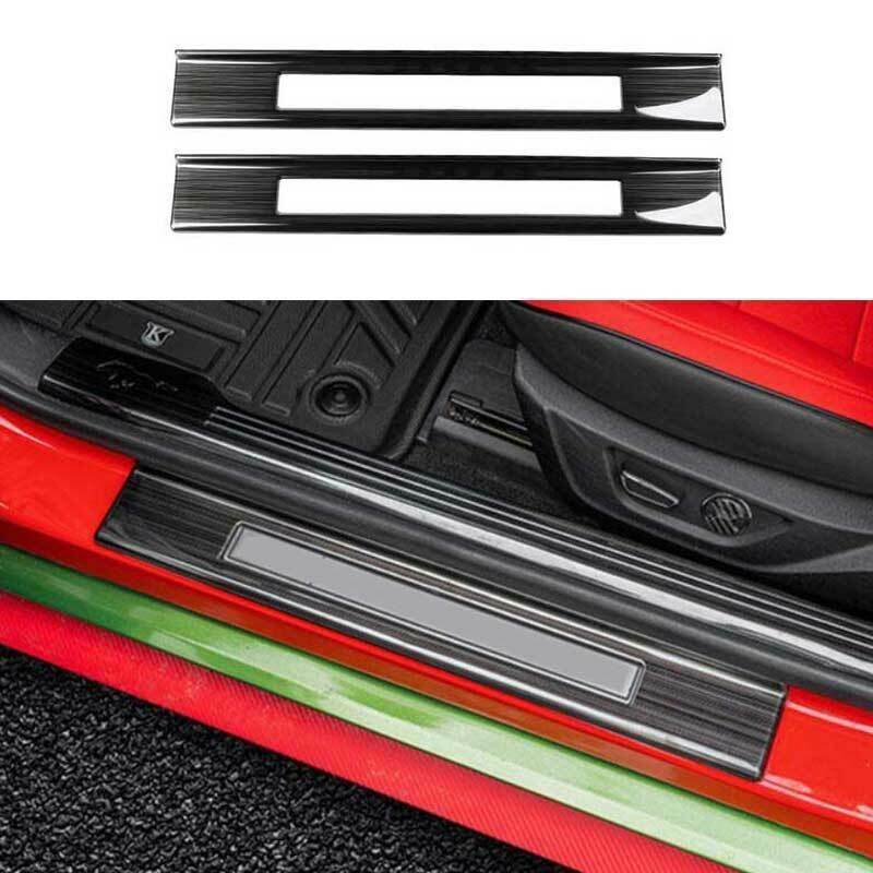 For Ford Mustang 2015-2021 Black Steel Outer Door Sill Threshold Protector Plate